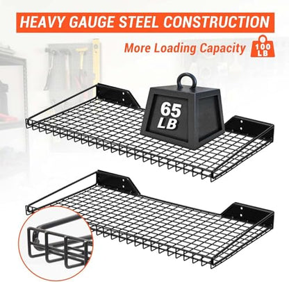 Garage Wall Shelves 23.6"x11.8" Wall Mount Metal Shelves 2 Pack (2 Count)