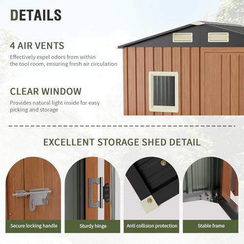 Outdoor Storage Shed 6x4 Ft