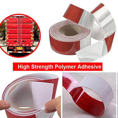Waterproof Reflective Safety Tape Roll 2"X150' Feet Long Yellow Black DOT C2 Auto Truck Safety Reflector Strips Self (142 Foot)