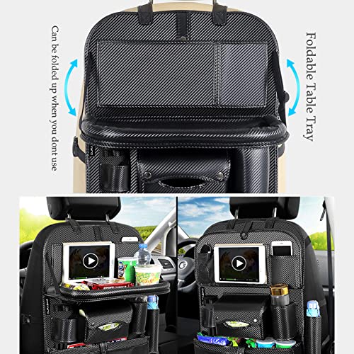 Car Backseat Organizer with Foldable Table Tray