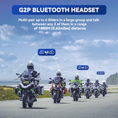 G2P Motorcycle Helmet Bluetooth Headset (2 Count)