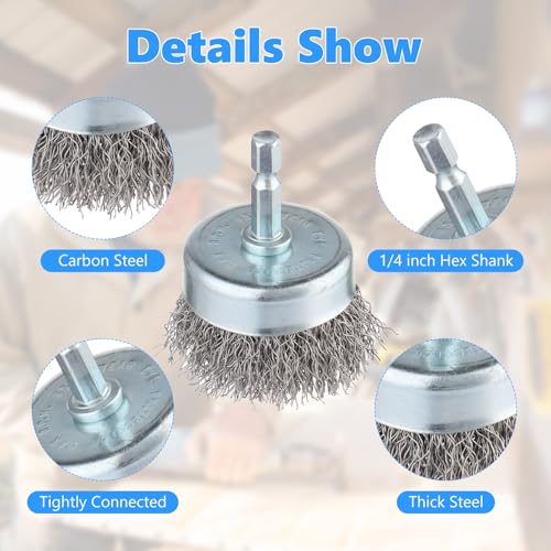 10 Pack Carbon Steel Wire Wheel Brush (10 Count)