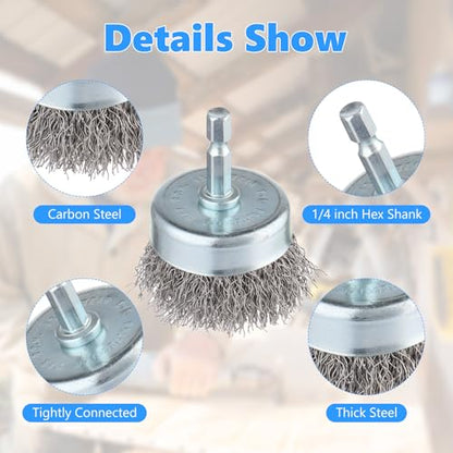 10 Pack Carbon Steel Wire Wheel Brush (10 Count)