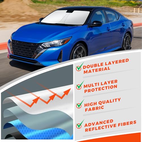 Foldable Front Windshield Sunshade fit for Nissan Sentra 2020