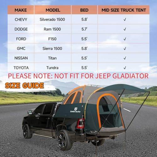 Truck Bed Tent with Awning