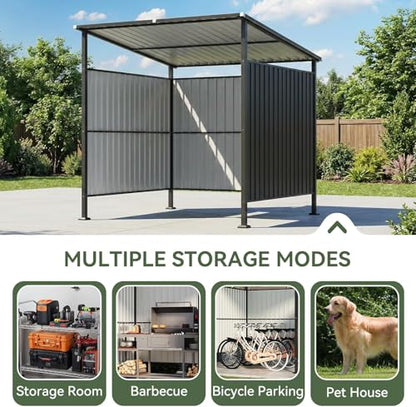 6x6FT Outdoor Trash Can Storage Shed