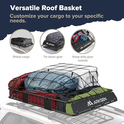 64" x 50" x 6" Extra Wide Roof Rack Basket with Extension