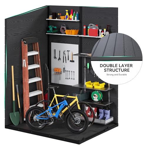 5x4 FT Resin Outdoor Storage Shed with Floor & Window
