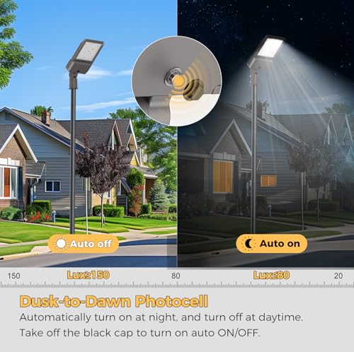 340W Parking Lot Light 61200LM LED Street Lights Outdoor 6Pack