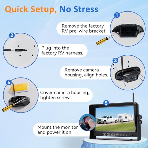 HD 1080P RV Backup Camera Wireless Easy Install