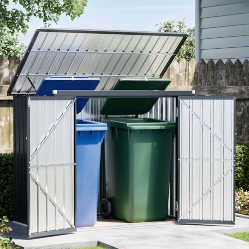 Metal Trash Can Storage Shed 6 x 3 ft