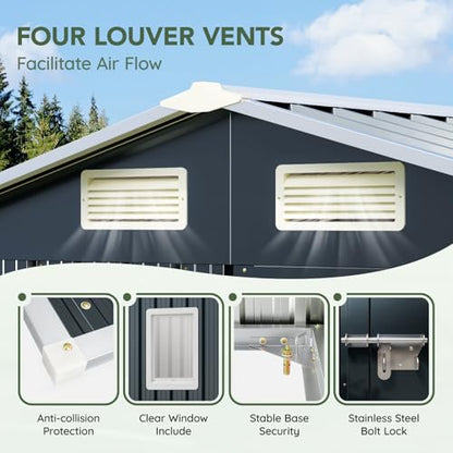 6 x 4 FT Metal Storage Shed for Backyard