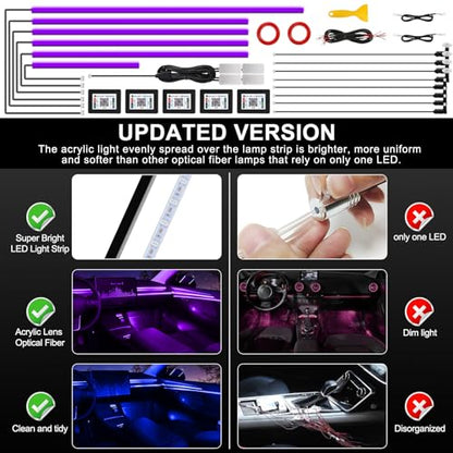Acrylic Interior Car LED Strip Light with Wireless APP