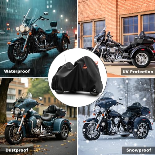 Trike Cover Heavy Duty Waterproof 3 Wheel Motorcycle Cover