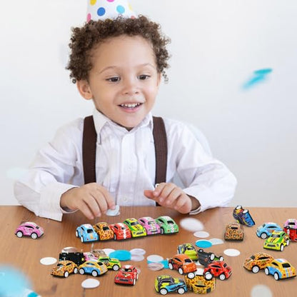 30 Mini Pull Back Cars for Kids Classroom Treasure Box Prizes (30 Count)