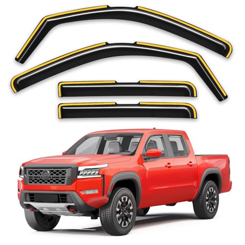 Window Visors Rain Guards for Nissan Frontier Crew Cab 2022 (4 Count)