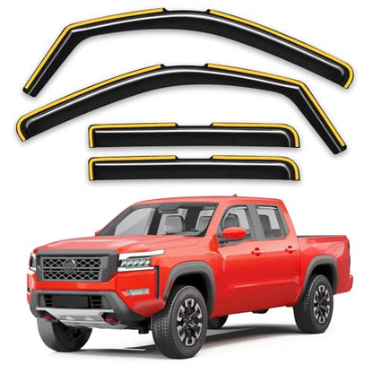 Window Visors Rain Guards for Nissan Frontier Crew Cab 2022 (4 Count)
