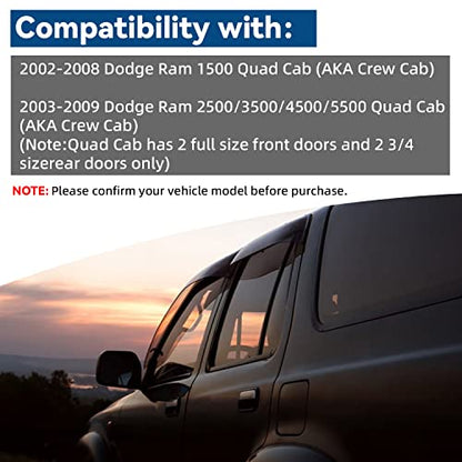 4pcs Window Visors Rain Guards for 02 (4 Count)