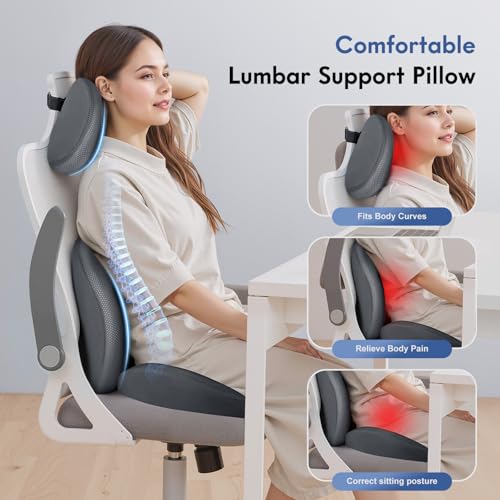 Seat Cushion and Lumbar Support Pillow for Office Chair Car