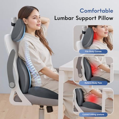 Seat Cushion and Lumbar Support Pillow for Office Chair Car