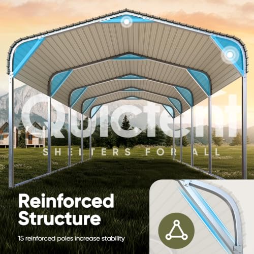 12x20 FT Heavy Duty Metal Carport