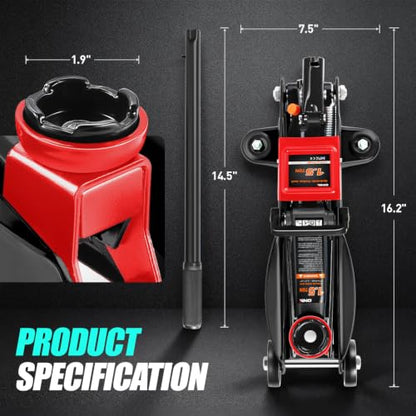 1.5 Ton Car Floor Jack Low Profile Hydraulic Trolley Service