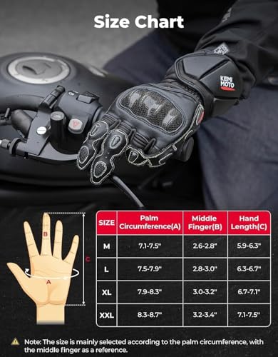 Leather Motorcycle Gloves for Men and Women