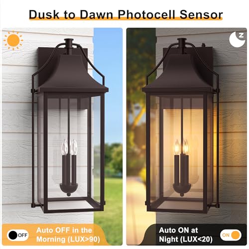 25IN Dusk to Dawn Outdoor Wall Sconce