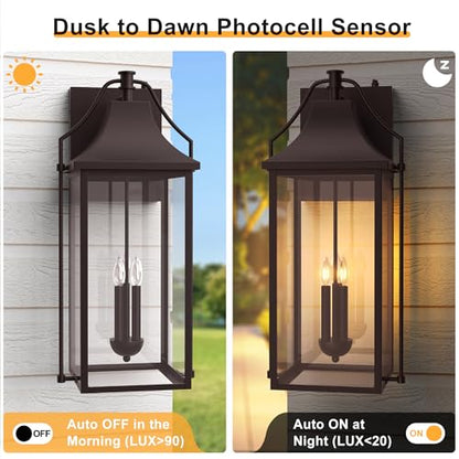 25IN Dusk to Dawn Outdoor Wall Sconce