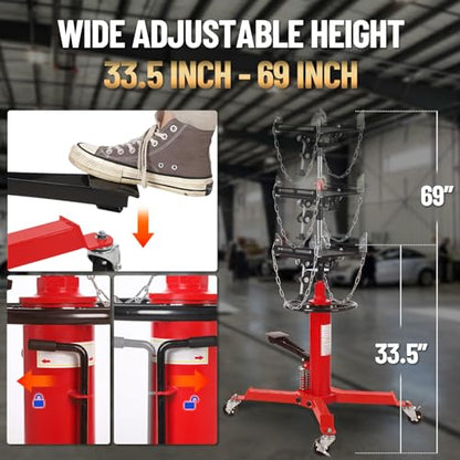 Dual Plunger Hydraulic Transmission Jack 1322lbs Capacity