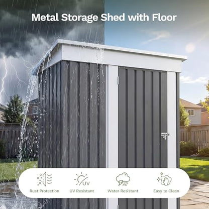 5x3 FT Outdoor Storage Shed with Floor Frame