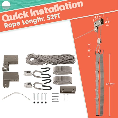 Kayak Storage Hoist Overhead Pulley System