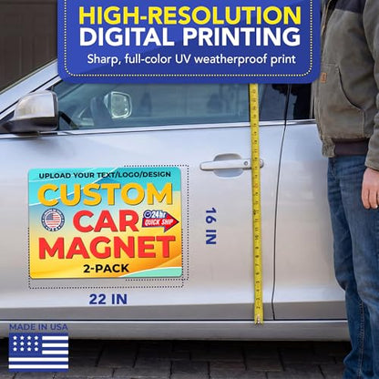 Custom Car Magnet 16x22 Inch 30 Mil 2 Pack