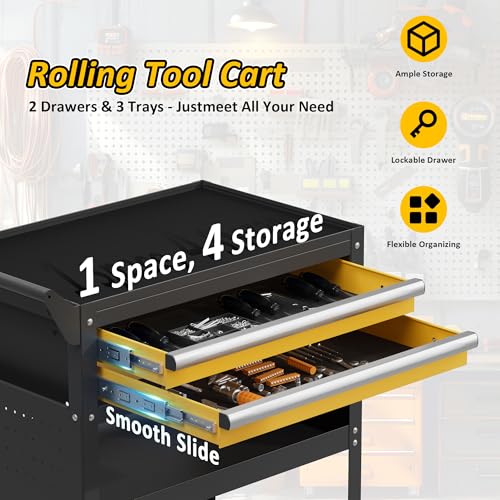 5 Tier Heavy Duty Rolling Tool Cart