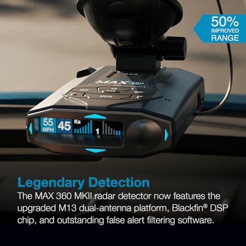 MAX 360 MKII Radar and Laser Detector Bluetooth Enabled