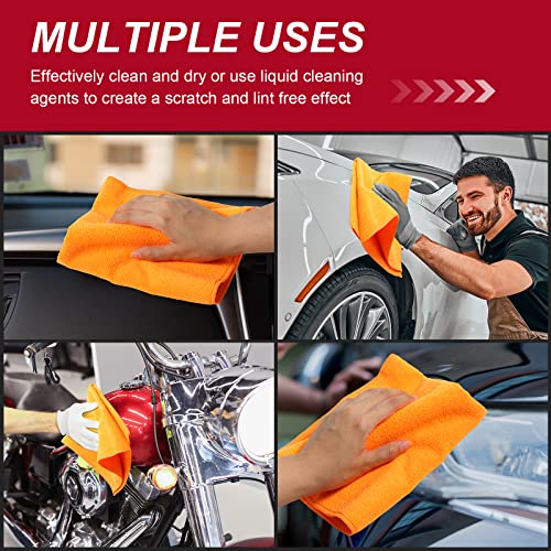 200 Pcs Microfiber Cleaning Cloth 16x16 Inch Microfiber Towels for Car Ultra Absorbent Cleaning Rags Reusable Lint Free Streak Free Detailing Towel for Car Washing Drying Dusting