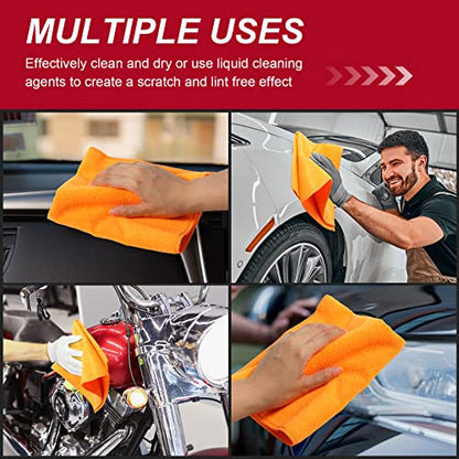 200 Pcs Microfiber Cleaning Cloth 16x16 Inch Microfiber Towels for Car Ultra Absorbent Cleaning Rags Reusable Lint Free Streak Free Detailing Towel for Car Washing Drying Dusting