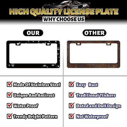 Horse License Plate Frame Stainless Steel Horseshoe License Plate Holder
