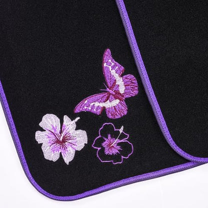 Butterfly Steering Wheel Cover and Waterproof Car Floor Mats