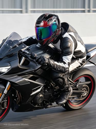 Modular Motorcycle Helmets Full Face Flip up Street Bike Motorcycle Helmet for Unisex Adult Red