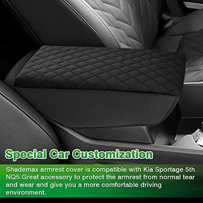 Custom for Center Console Cover Kia Sportage 2023 2024 2025 2026 Armrest Cover Center Console Cushion Pad PU Leather Armrest Seat Box Cover Protector Sportage Accessories Anti