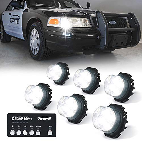 White LED Hideaway Strobe Lights Kit (6 Count)
