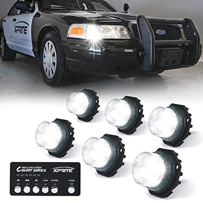 White LED Hideaway Strobe Lights Kit (6 Count)