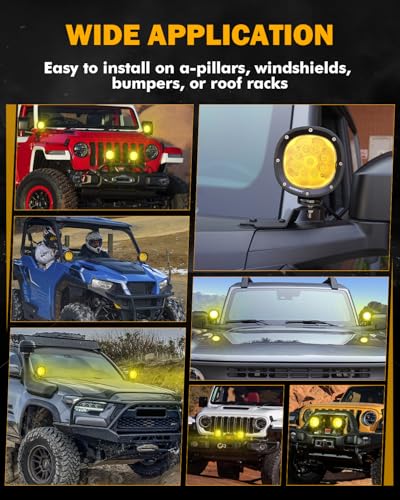 4 Inch 90W LED Amber Driving Pods (2 Count)