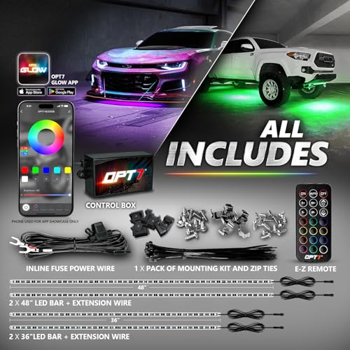 Aura Pro RGB Aluminum Car Underglow Kit with App & Remote Control (4 Count)