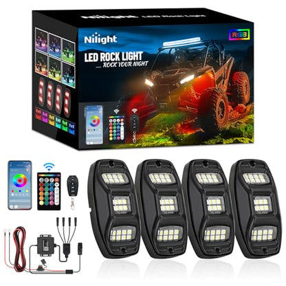 RGBW LED Rock Lights Kit 4 Pods 22 LEDs Wide Angle Lighting (16 Ounce)