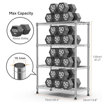 1000 lbs Storage Shelving Steel Heavy Duty 4