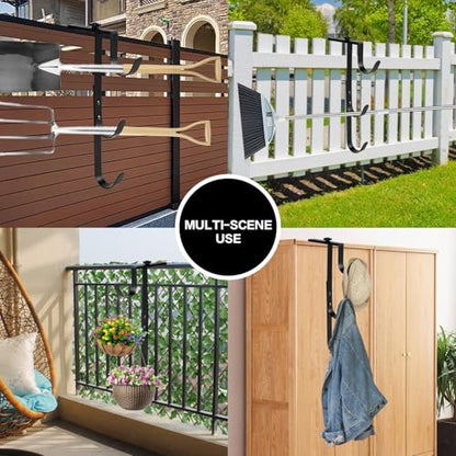 2Pcs Black Pool Pole Hangers Adjustable Pool Fence Hooks for Pool Equipment
