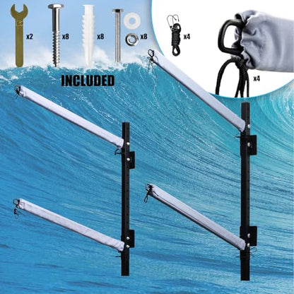 2 Levels Heavy Duty Freestanding Kayak & SUP Storage Rack Stand