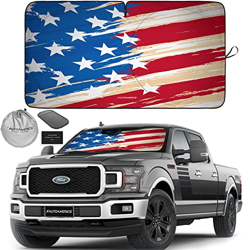 Truck Windshield Sun Shade with Storage Pouch & Anti